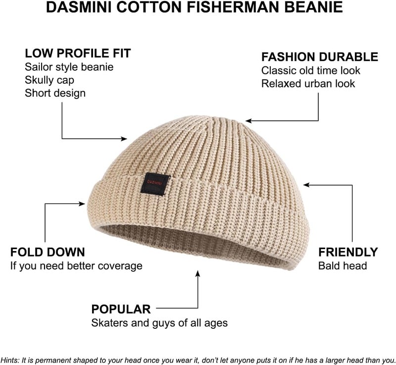 DASMINI Fisherman Beanie Hats for Men Women,Knit Trawler Skull Cap,Watch Cap,Spring Fall Winter Warm Short Hats - Image 4